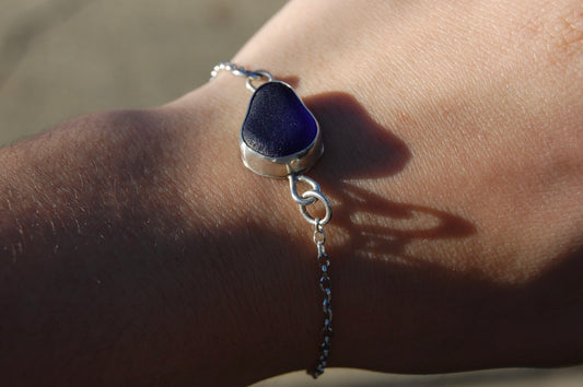 Blue Seaglass Bracelet