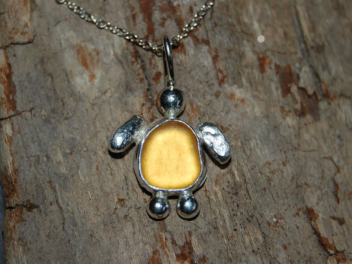 Orange Seaglass Turtle