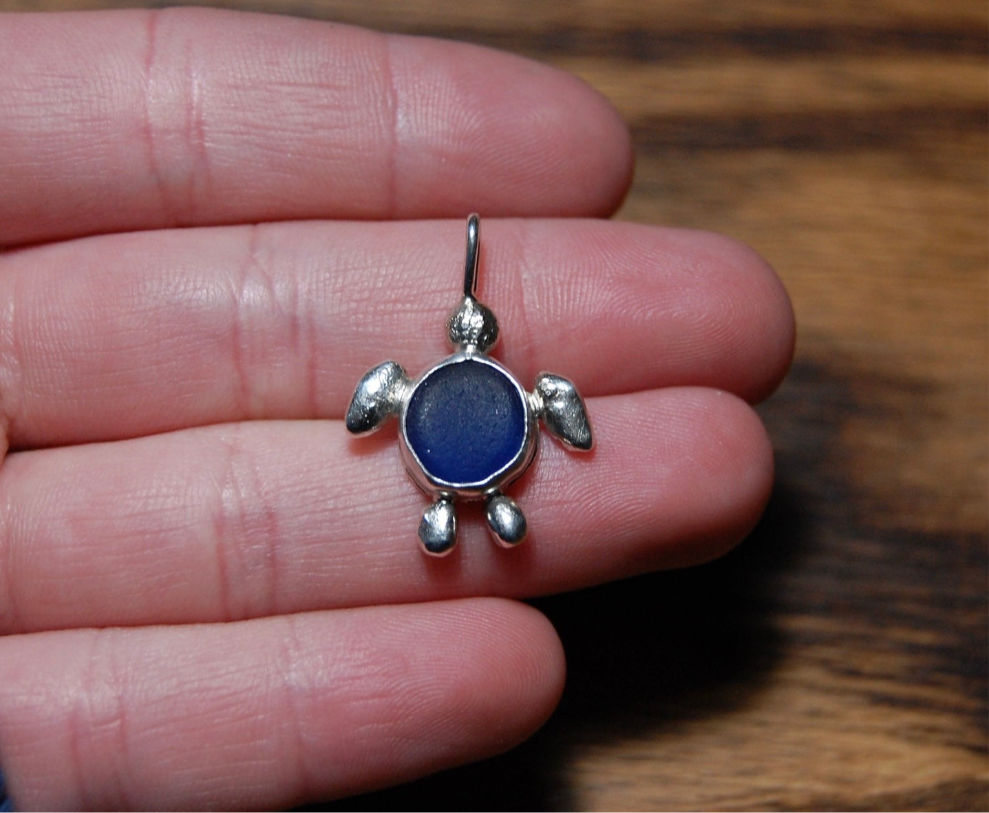 Cobalt Blue Seaglass Turtle