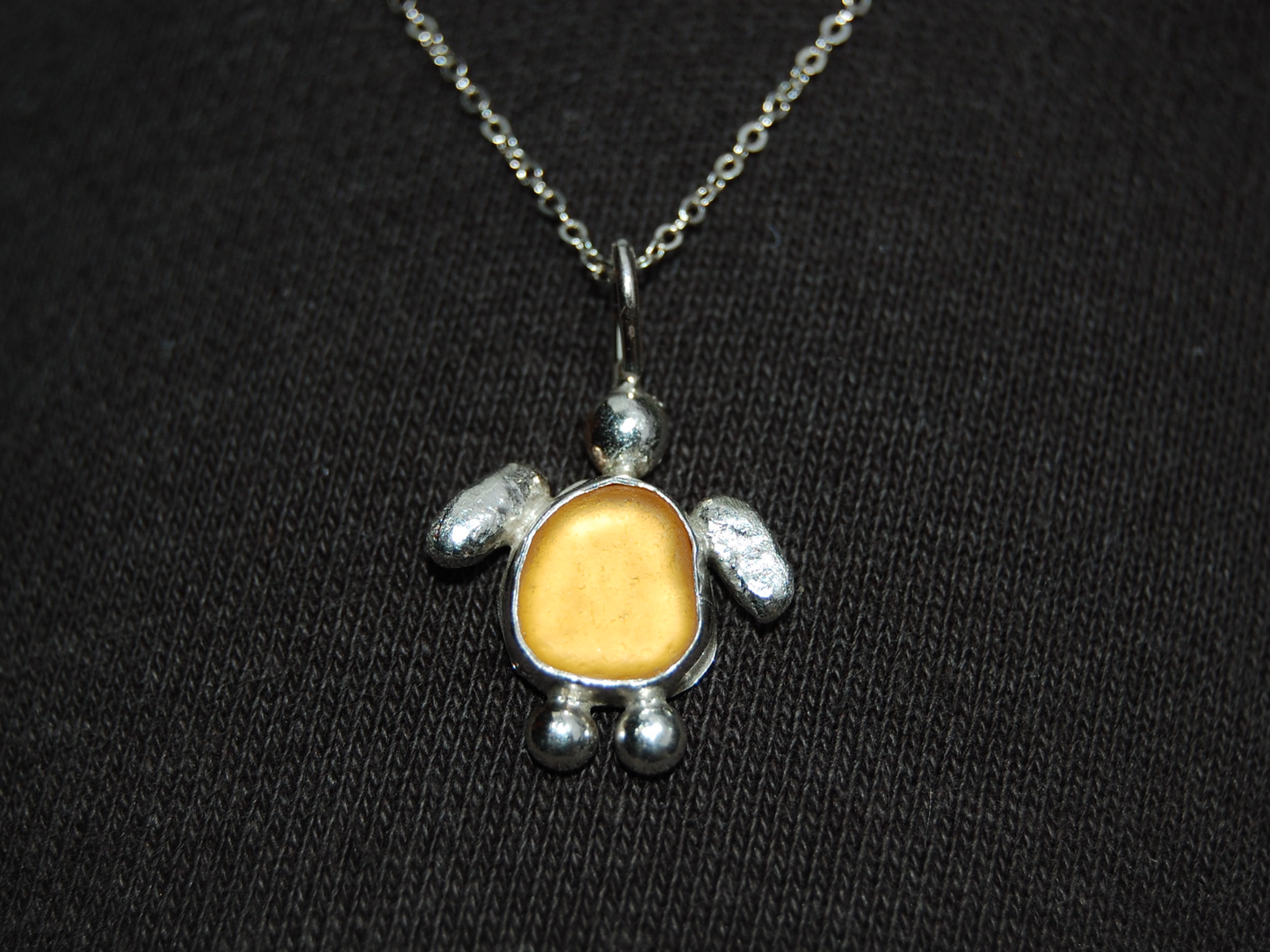 Orange Seaglass Turtle